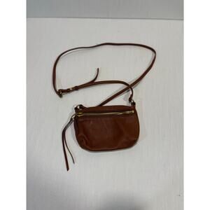HOBO International small leather crossbody/wallet on a strap purse cognac brown